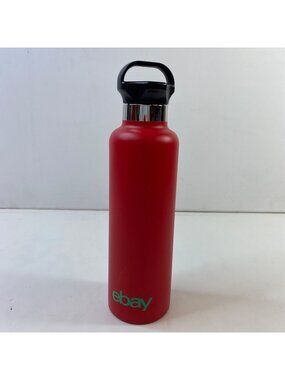 H2Go Red Stainless Steel Water Bottle 17 Oz With Black Lid eBayana